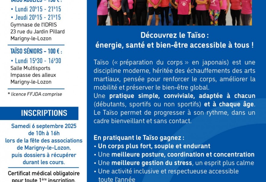 Plaquette Taïso 2025/2026
